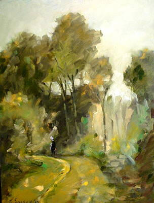A forest path 18x24 inches