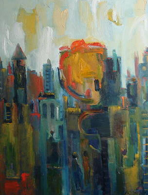 New York sunset abstraction 30x40x0.75 inches