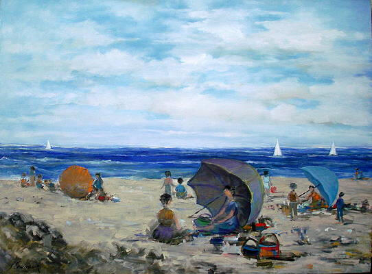 A quiet day at the beach 30x40x1.5 inches