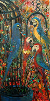 A maccaw extravaganza 24x48 inches