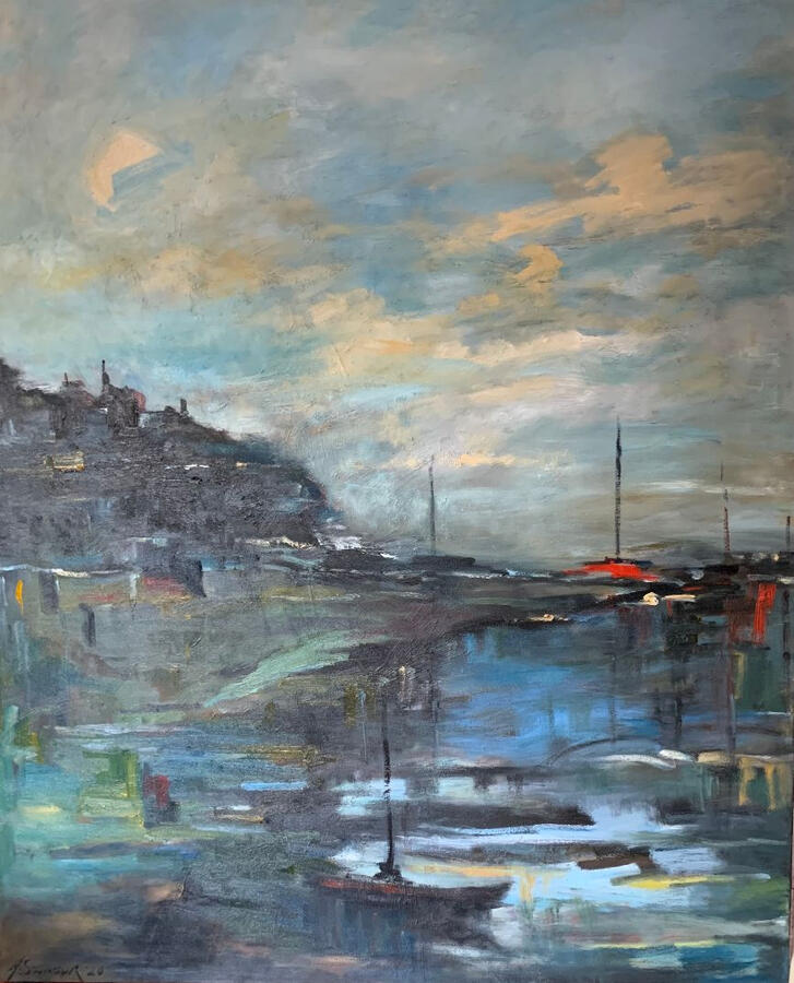 Coastal cliff representational abstract 48x60x1.5 inches