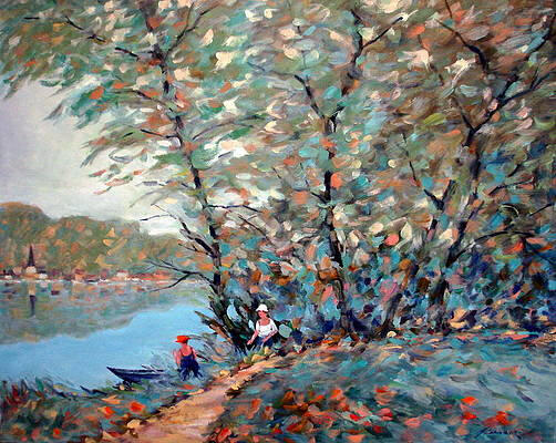 at the lake 24x30 inches