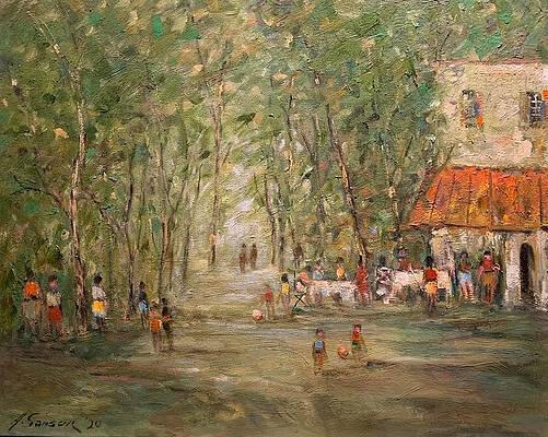 A family picnic 24x30 x 0.75 inches