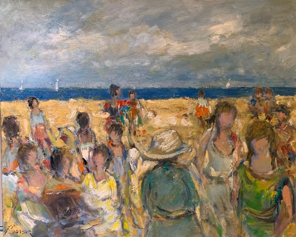 at the beach 24x30 inches