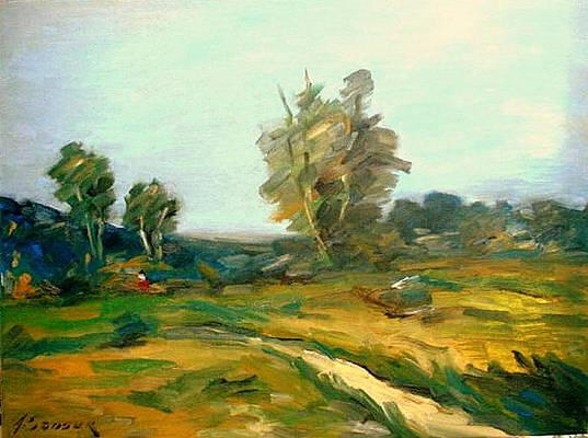 A spring landscape 24x20x0.75 inches