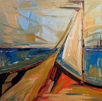 sails abstraction 36x36x1.5 inches