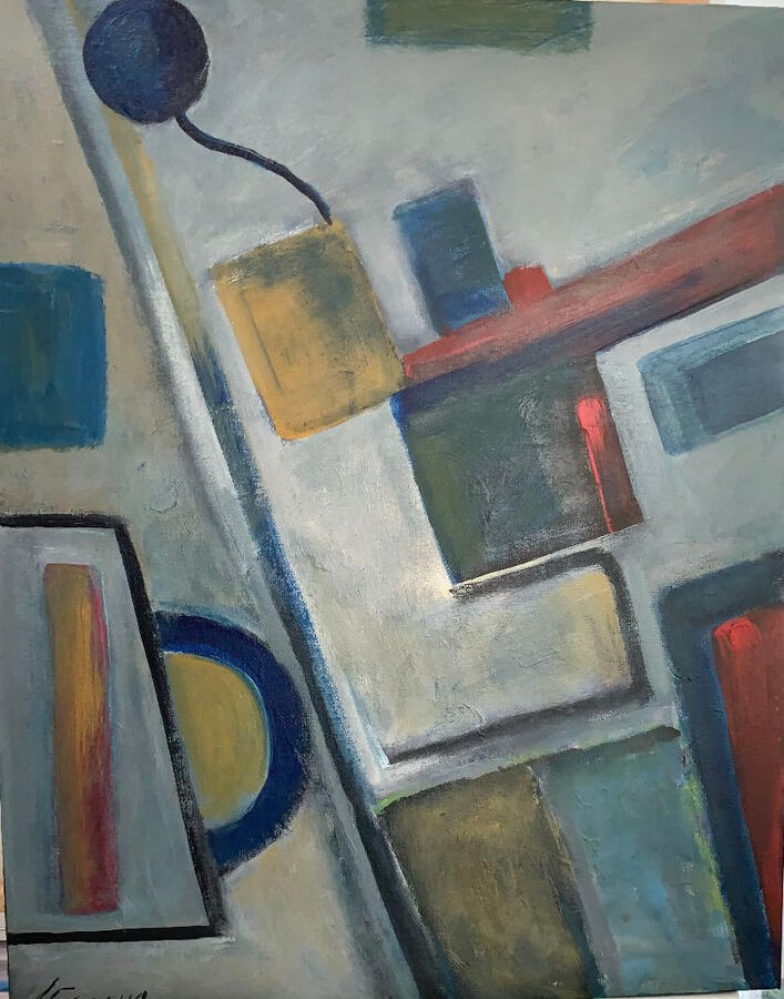 composizione grigio 16x20 inch acrylic on canvas