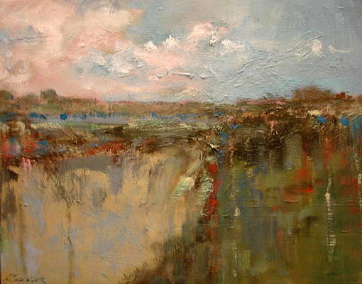 an abstract horizon 16x20x0.75 inches